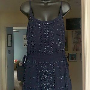 Greylin beaded, navy lined cocktail dress